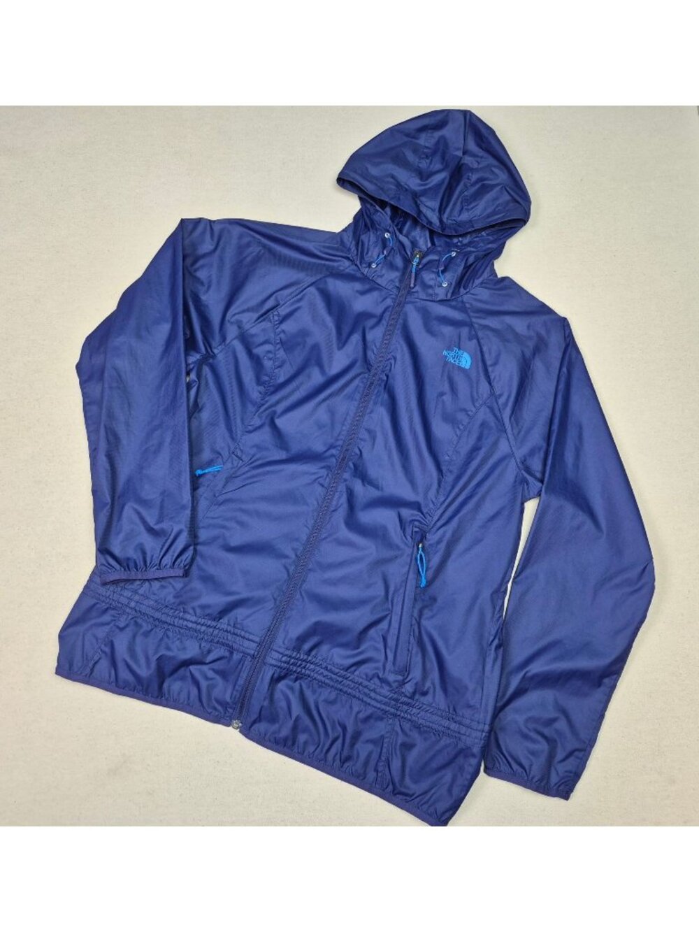 North Face Women's Windwall Full Zip Packable Windbreaker Jacket Blue Sz XL
